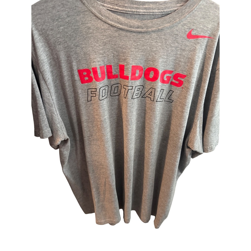 Nike Mens Bulldogs Football Graphic T-Shirt Gray XXL Regular Fit Short Sleeve